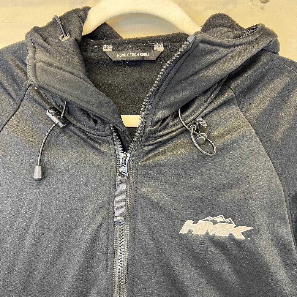 HMK Snowmobile Hoody Tech Shell Polar Fleece Black Embroidered Mens Medium - Picture 2 of 9